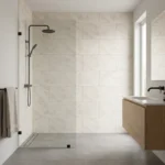 Cerámica Granate Beige 30×45 cm instalada en pared