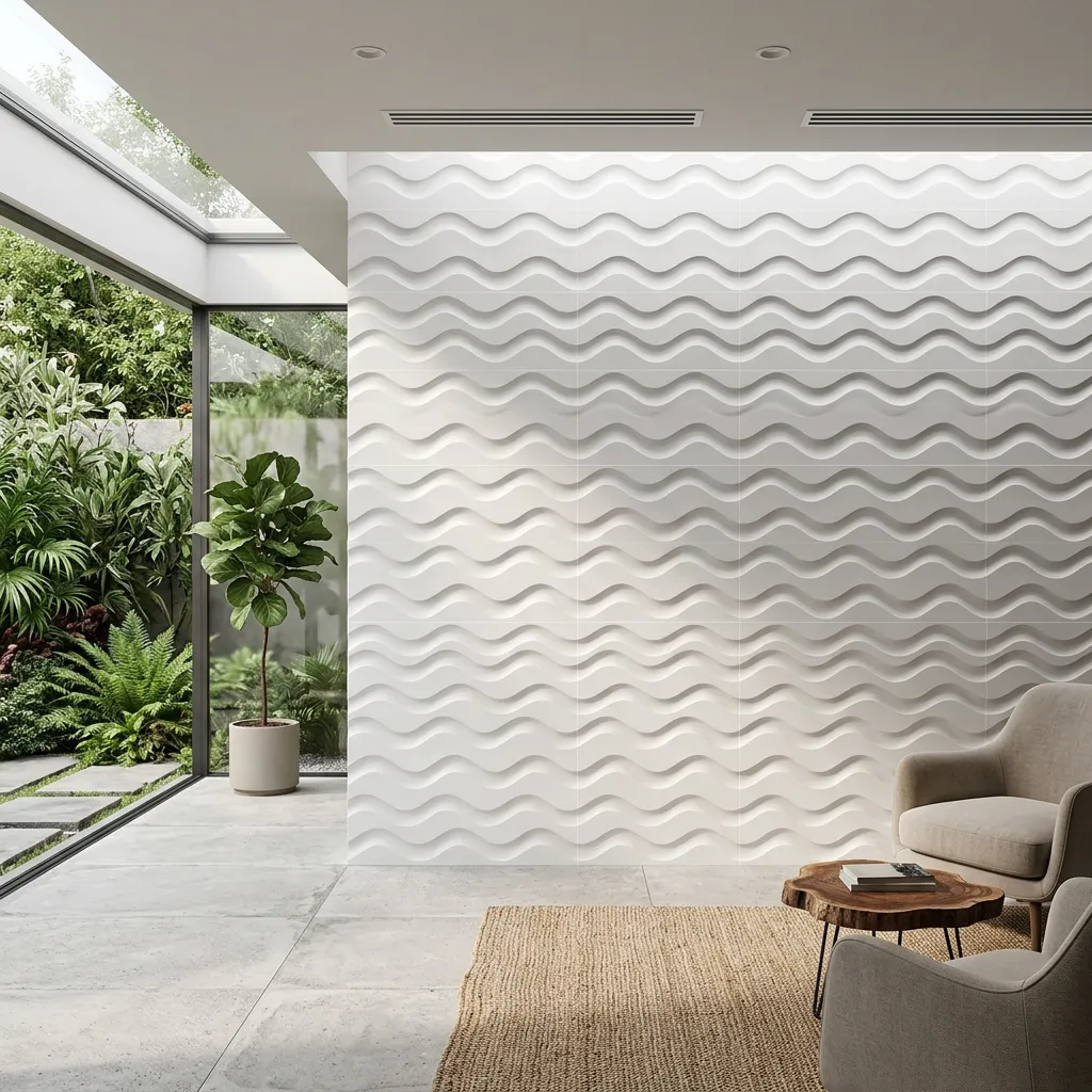 Cerámica Malibu Blanco 25×40 cm instalada en pared