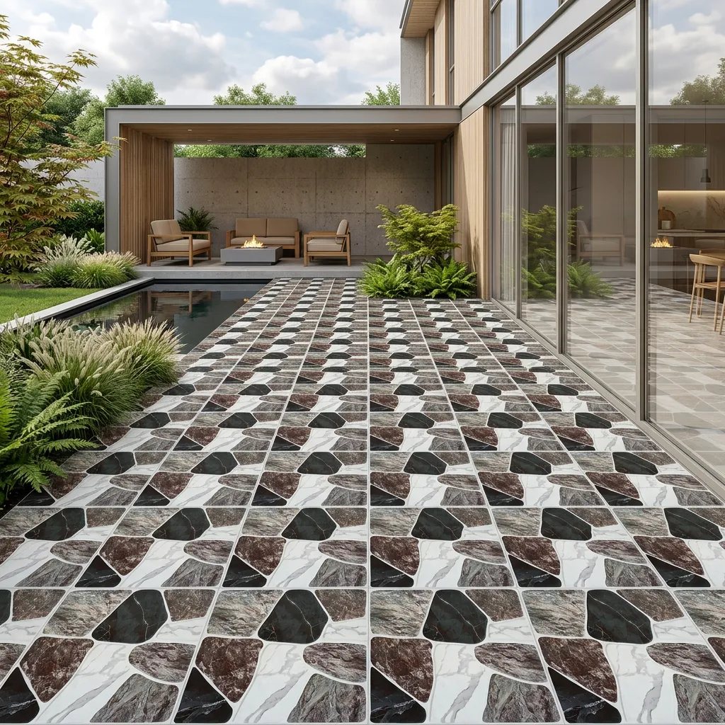 Piso Piedra Garden 45x45 cm instalado en terraza