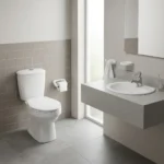 Combo Laguna Blanco con lavamanos, grifería y accesorios para baño