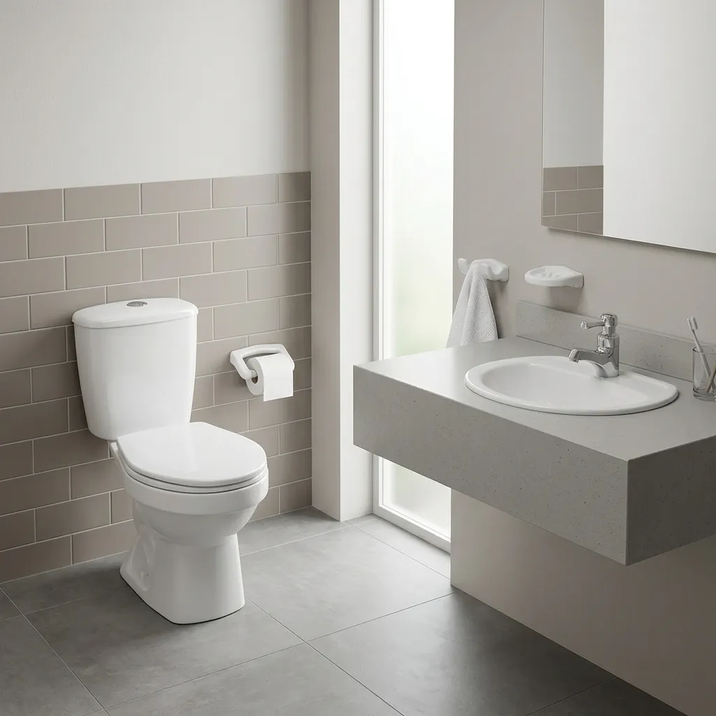 Combo Laguna Blanco con lavamanos, grifería y accesorios para baño