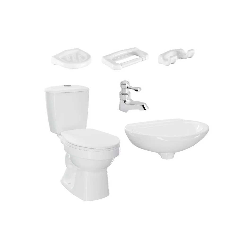 Combo Laguna Blanco de baño con sanitario y accesorios