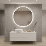 Espejo de baño redondo 70 cm con luz LED en ambiente